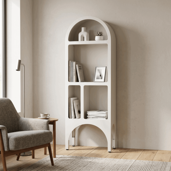 Libreria alta in metallo bianco - immagine 2