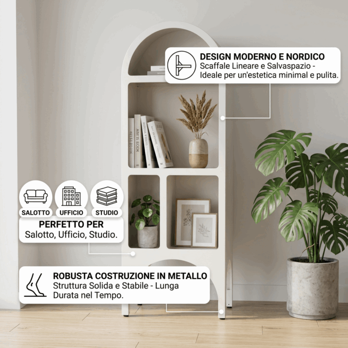 Libreria alta in metallo bianco - immagine 3