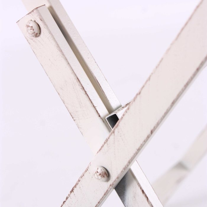 Tavolino-vassoio pieghevole rettangolare in ferro bianco - immagine 4