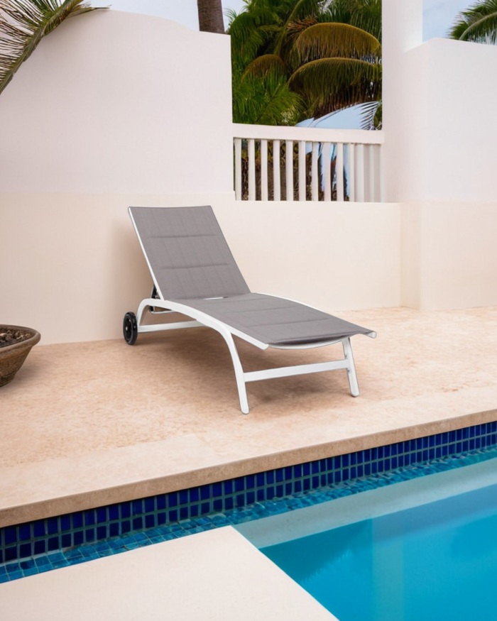 Lettino in alluminio grigio - immagine 2