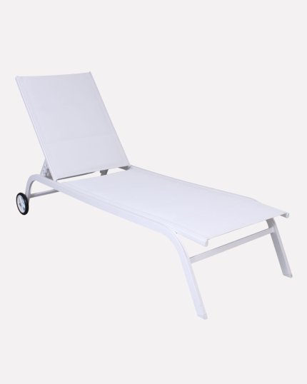 Lettino in alluminio bianco