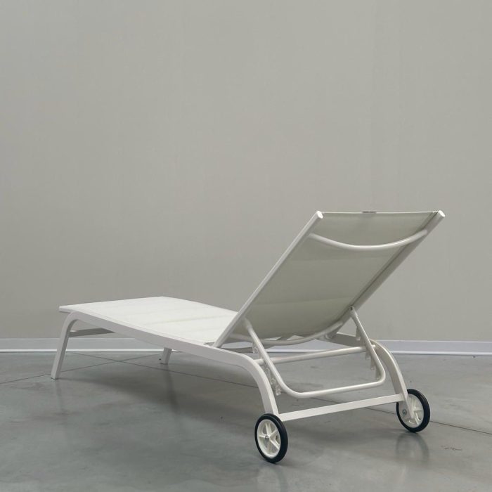 Lettino in alluminio bianco - immagine 3