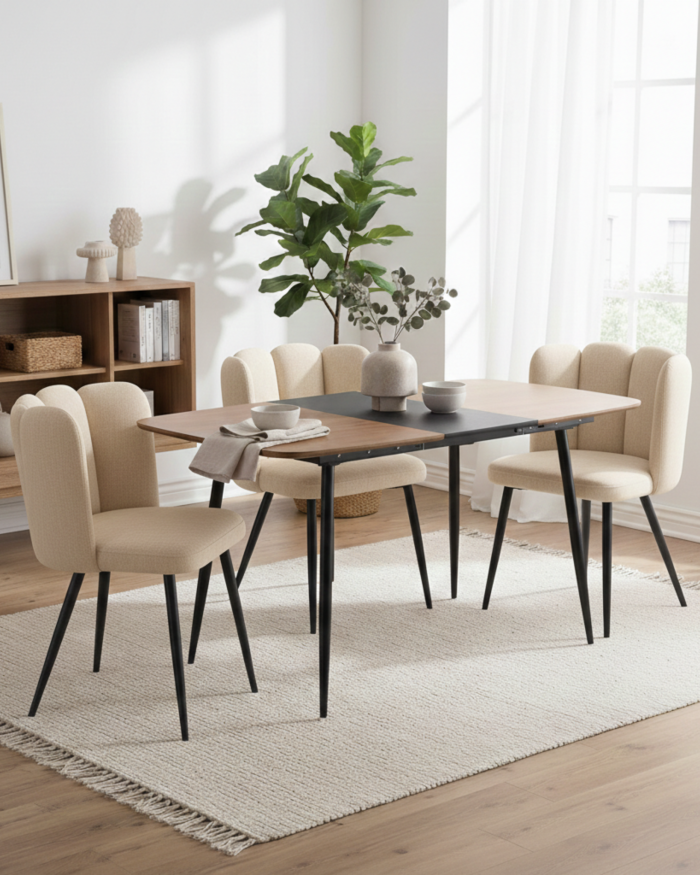 Sedia da pranzo crema "Elsa" - immagine 2