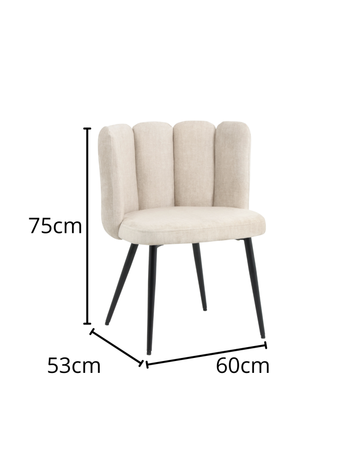 Sedia da pranzo crema "Elsa" - immagine 3