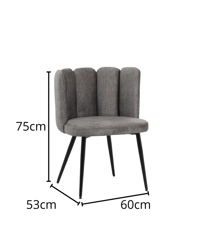 Sedia da pranzo grigia "Elsa" - immagine 3