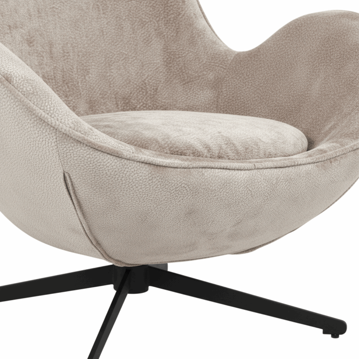 Poltrona girevole in tessuto grigio "Dora" - immagine 10