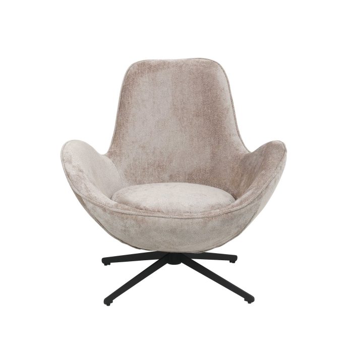 Poltrona girevole in tessuto grigio "Dora" - immagine 3