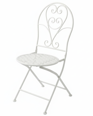 Sedia pieghevole in metallo bianco