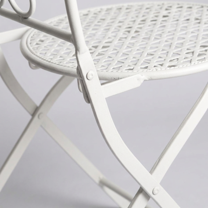 Sedia pieghevole in metallo bianco - immagine 6