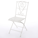Sedia pieghevole in metallo bianco