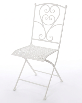 Sedia pieghevole in metallo bianco