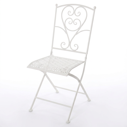 Sedia pieghevole in metallo bianco