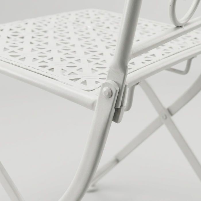 Sedia pieghevole in metallo bianco - immagine 6