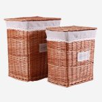 Set di 2 portabiancheria in vimini bollito "Laundry"