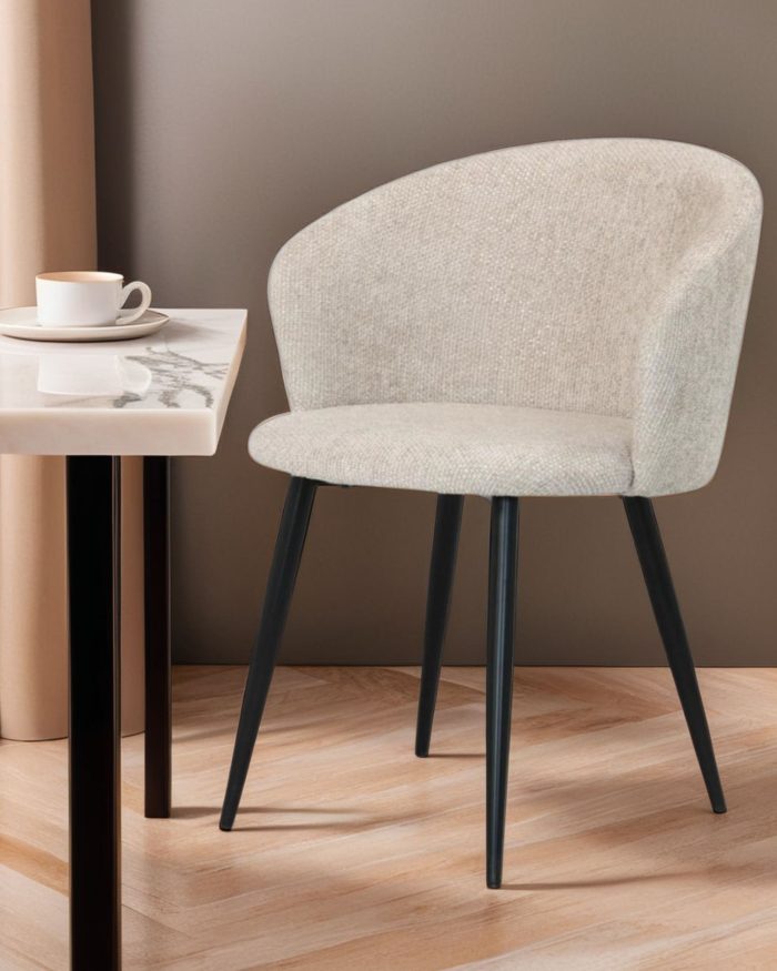 Sedia da pranzo avorio "Alina" - immagine 2