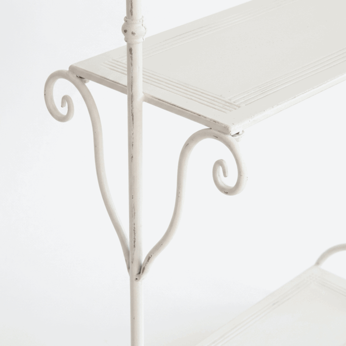 Appendiabiti da terra in ferro bianco con 2 barre e 2 ripiani 60x30x174 cm - immagine 6