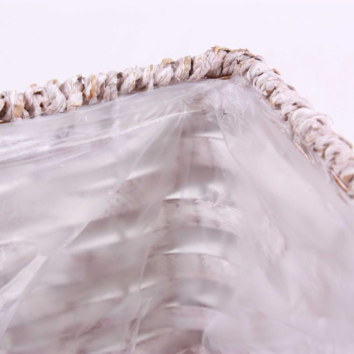 Set di 3 vaschette rettangolari in pioppo e juta - immagine 2