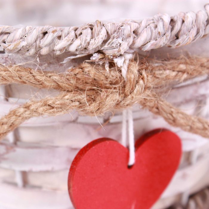 Set di 3 di vaschette rotonde in pioppo e juta - immagine 2