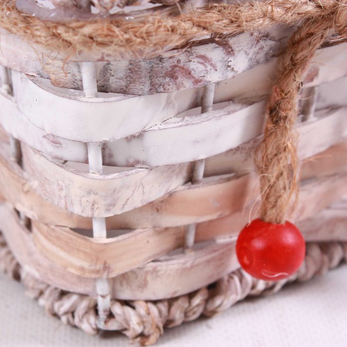 Set di 3 vaschette quadrate in pioppo e juta - immagine 3