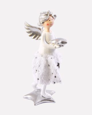 Angelo decorativo natalizio in resina