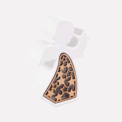 Angelo decorativo in ceramica con Led