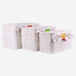 Set di 3 bauli in rattan "Orsetti"