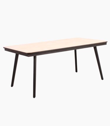 Tavolo da pranzo in legno e metallo chiaro scuro