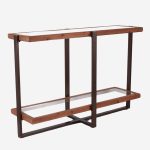 Consolle moderna in legno di abete e vetro