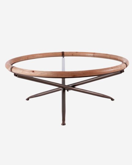 Tavolino da caffè in legno e ferro