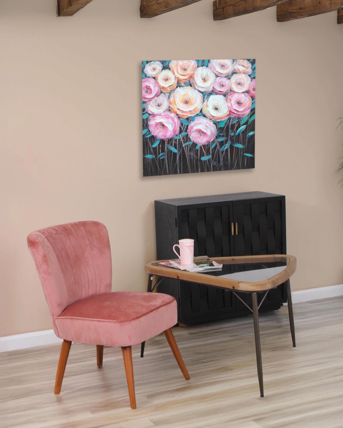 Credenza nera in legno di pino intrecciato Macao - immagine 2