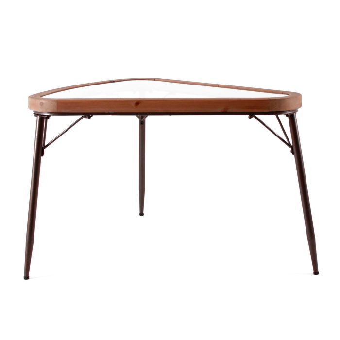 Set di 2 tavolini triangolari in legno e metallo - immagine 3