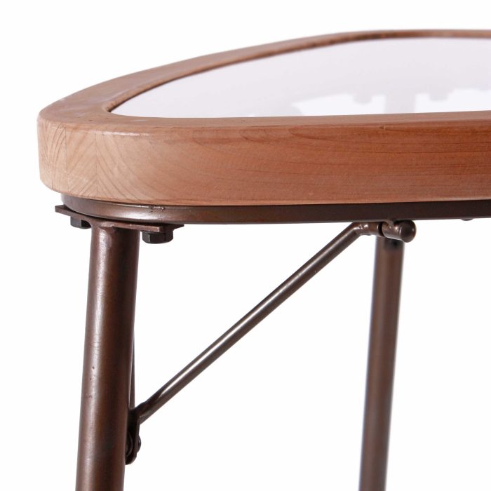 Set di 2 tavolini triangolari in legno e metallo - immagine 5