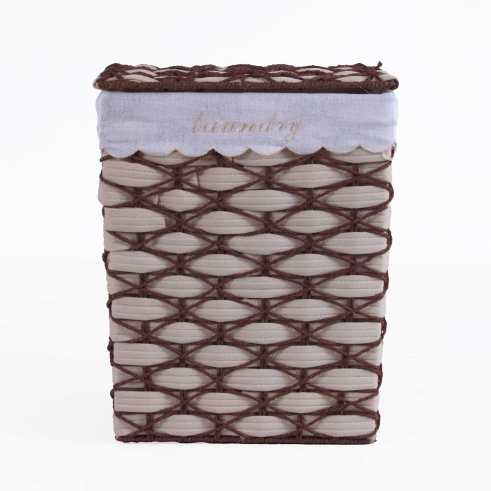 Set di 3 portabiancheria in tessuto non tessuto bianco - immagine 3