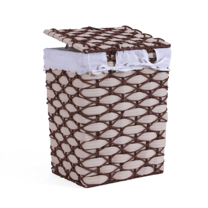 Set di 3 portabiancheria in tessuto non tessuto bianco - immagine 4