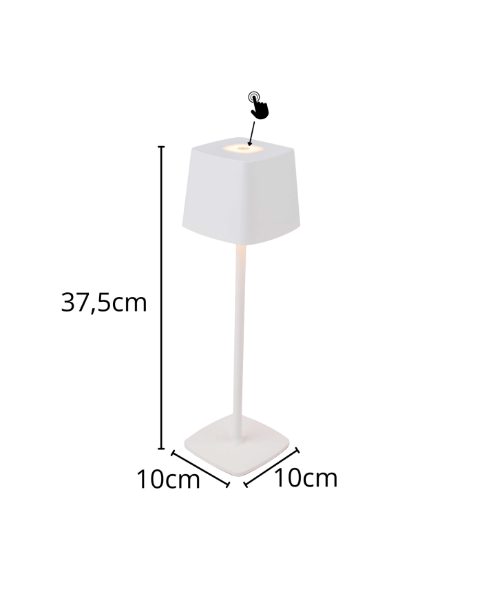 Lampada a led touch “Roma” bianco con 3 colorazioni luce - immagine 3