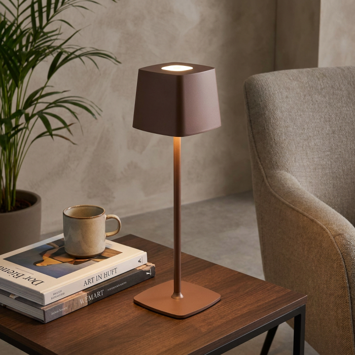Lampada a led touch “Roma” marrone con 3 colorazioni luce - immagine 5