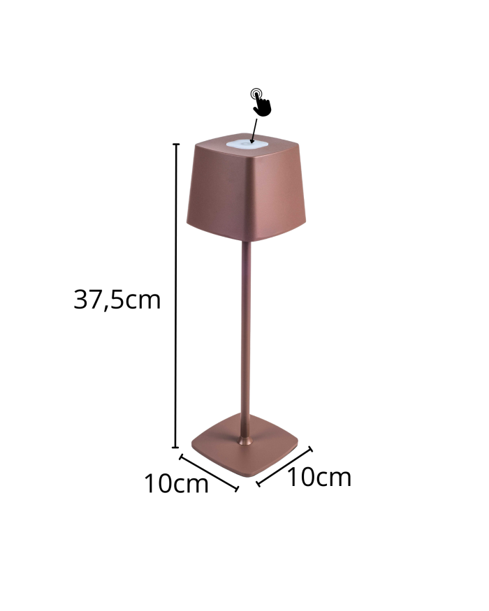 Lampada a led touch “Roma” marrone con 3 colorazioni luce - immagine 3