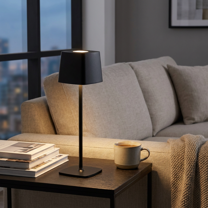 Lampada a led touch “Roma” nero con 3 colorazioni luce - immagine 5