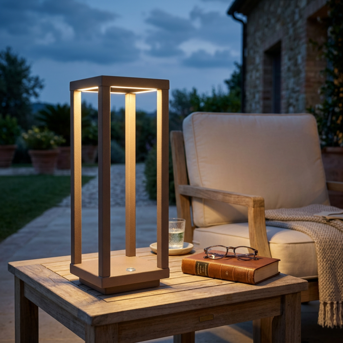 Lampada a led touch “Bari” marrone con 3 colorazioni luce - immagine 2