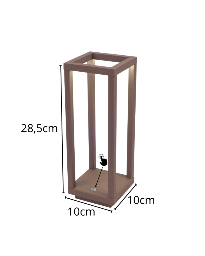 Lampada a led touch “Bari” marrone con 3 colorazioni luce - immagine 3