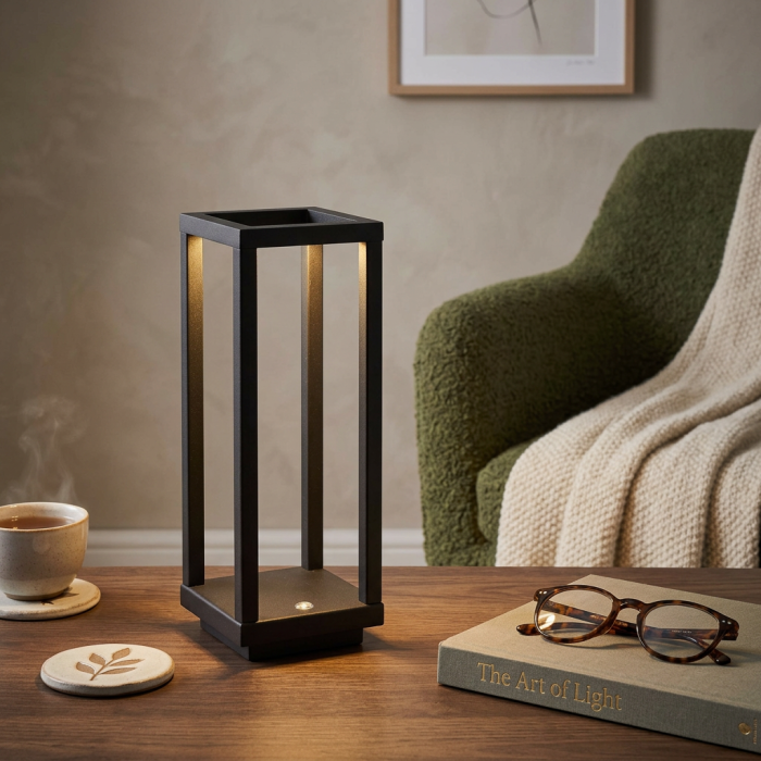 Lampada a led touch “Bari” nera con 3 colorazioni luce - immagine 5