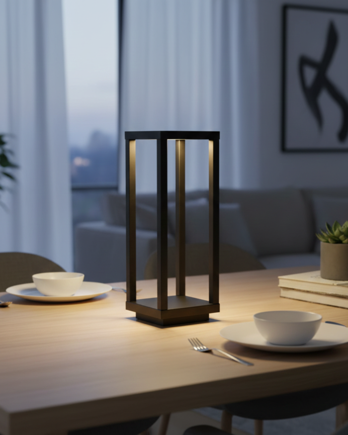 Lampada a led touch “Bari” nera con 3 colorazioni luce - immagine 2