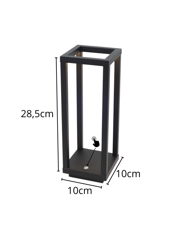 Lampada a led touch “Bari” nera con 3 colorazioni luce - immagine 3