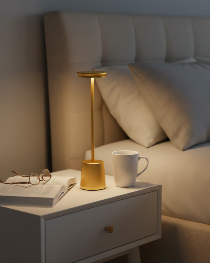 Lampada a led touch “Milan” oro con 3 colorazioni luce - immagine 2