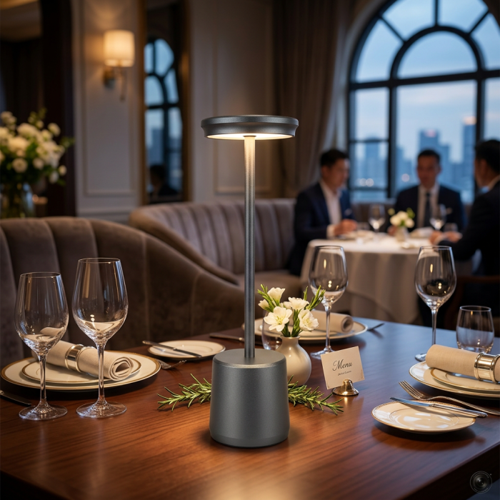 Lampada a led touch “Milan” grigia con 3 colorazioni luce - immagine 5