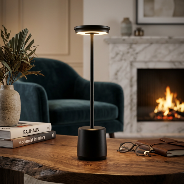 Lampada a led touch “Milan” nera con 3 colorazioni luce - immagine 5