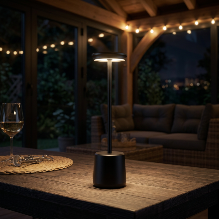 Lampada a led touch “Milan” nera con 3 colorazioni luce - immagine 2