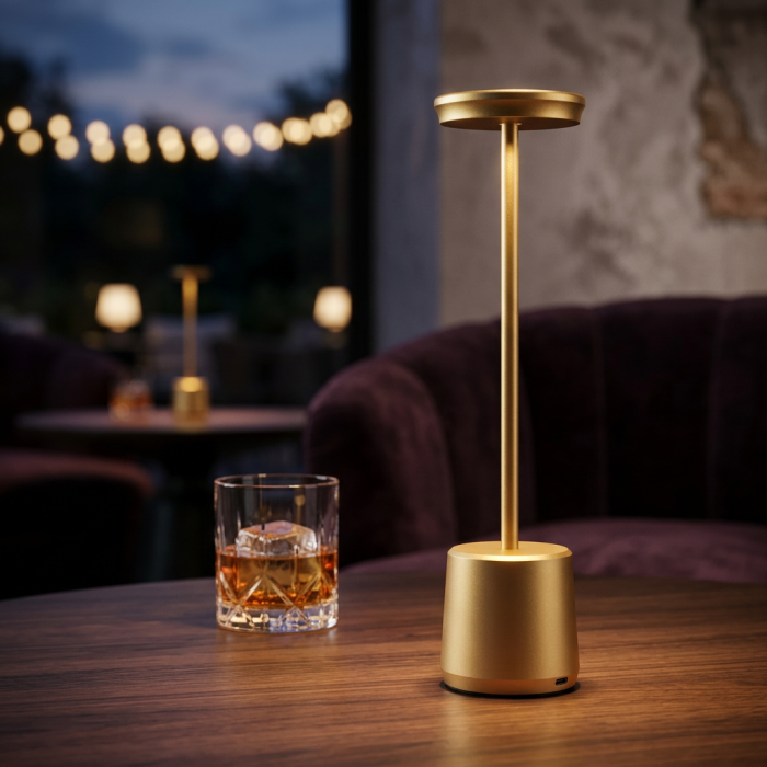 Lampada a led touch “Milan” oro con 3 colorazioni luce - immagine 2