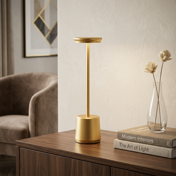 Lampada a led touch “Milan” oro con 3 colorazioni luce - immagine 5