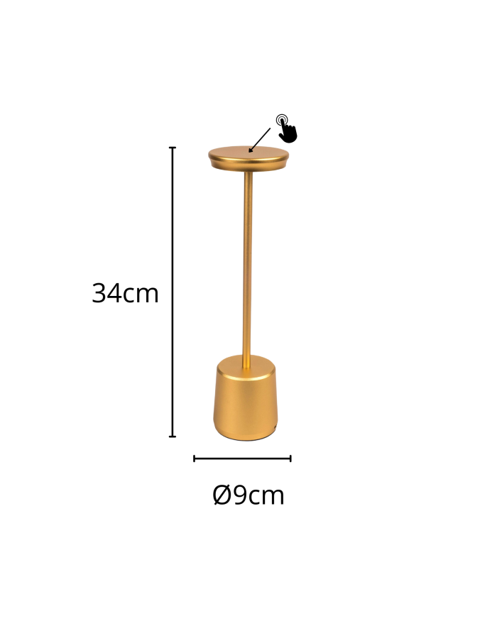 Lampada a led touch “Milan” oro con 3 colorazioni luce - immagine 3